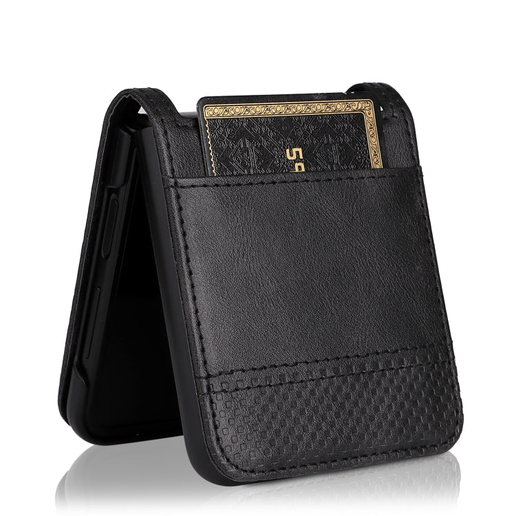 For Samsung Galaxy Z Flip3 5G Retro Crazy Horse Texture Leather Case showcasing its stylish design and card slots.